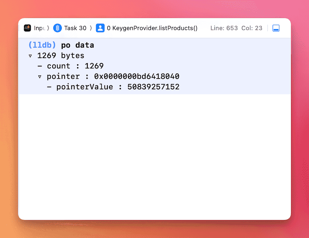 Before - Hard to read po command output